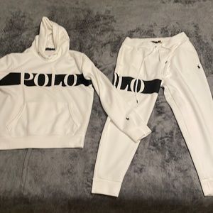 Polo by Ralph Lauren- Hoodie Track Suit- Hoodie Size M Pants Size S- White